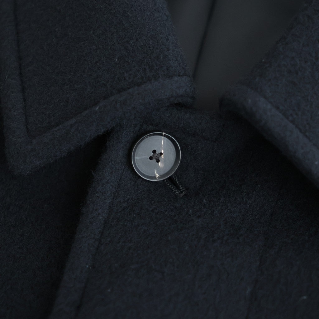 SUPER FINE WOOL MOSSER SOUTIEN COLLAR COAT #BLACK [A26AC01WM]