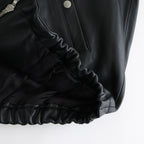 MOUTON COLLAR SHEEP LEATHER ZIP JACKET #BLACK [ST.1216]