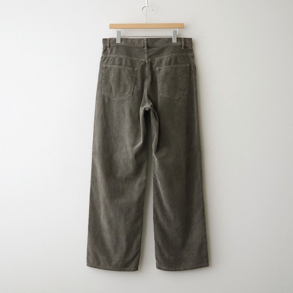 GARMENT-DYED FINX CORDUROY 5P WIDE PANTS #OLIVE BROWN [A26AP01FX]