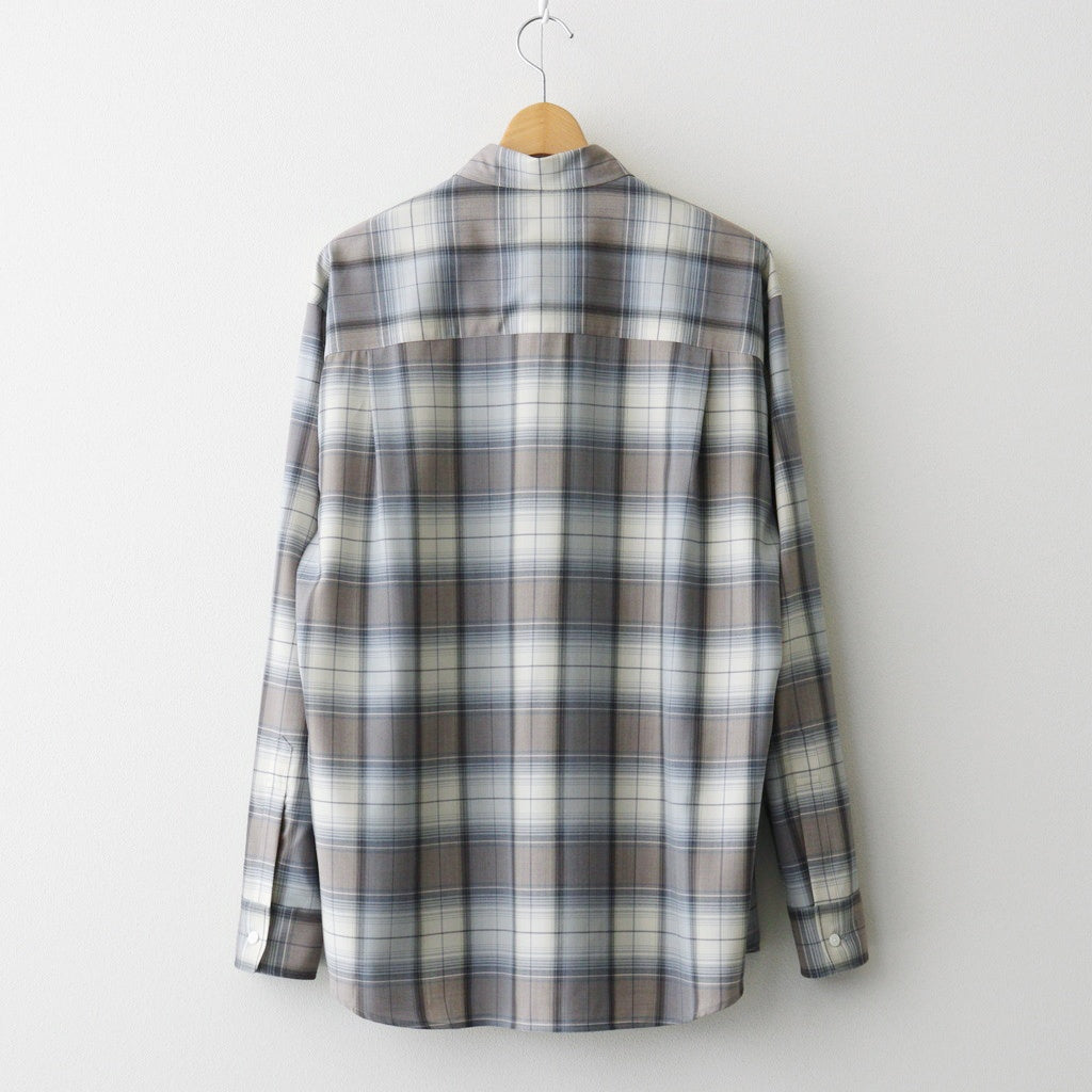 SUPER LIGHT WOOL CHECK SHIRT #BLUE GRAY CHECK [A26SS01LC]