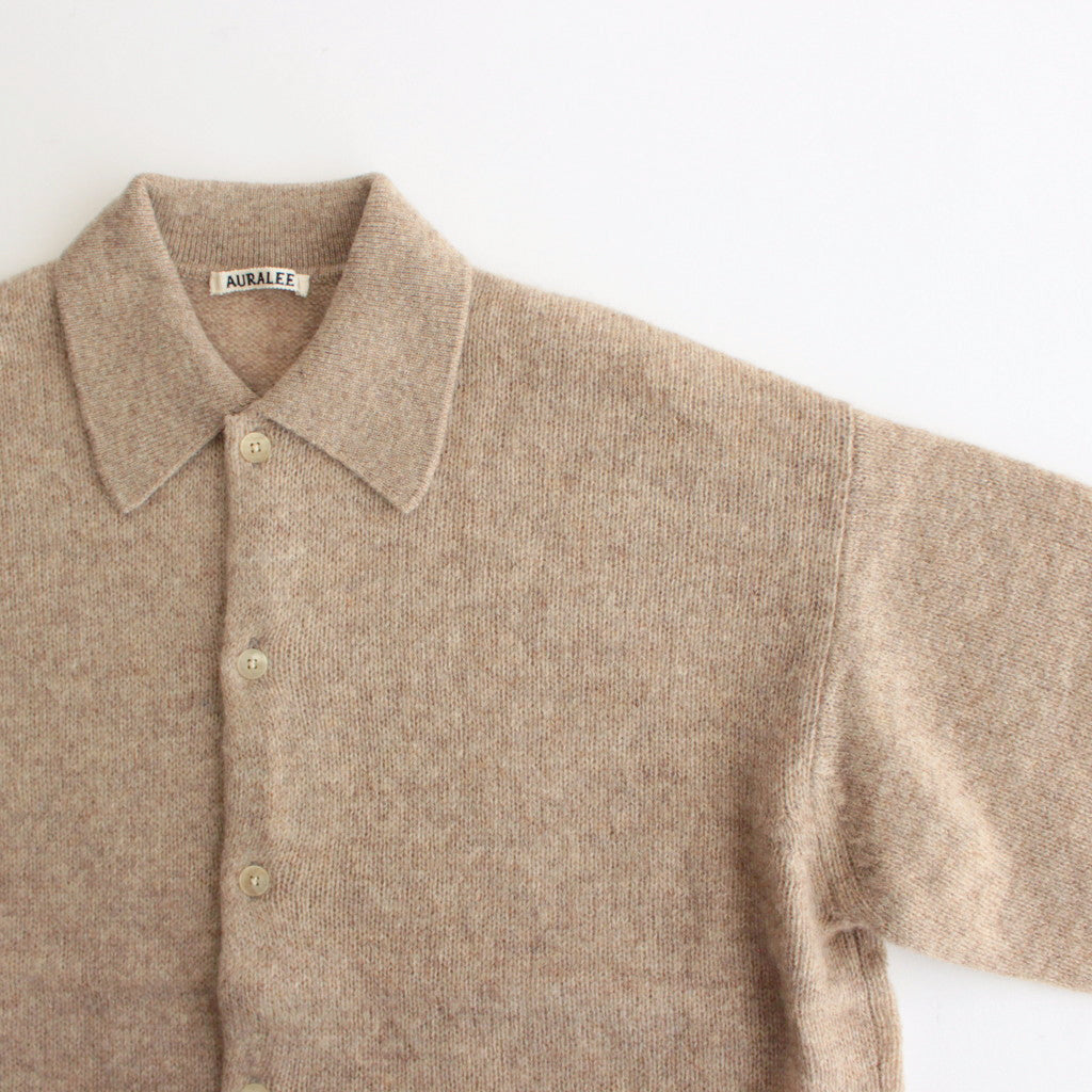 SHETLAND WOOL CASHMERE KNIT CARDIGAN #TOP BEIGE [A24AS01SC]