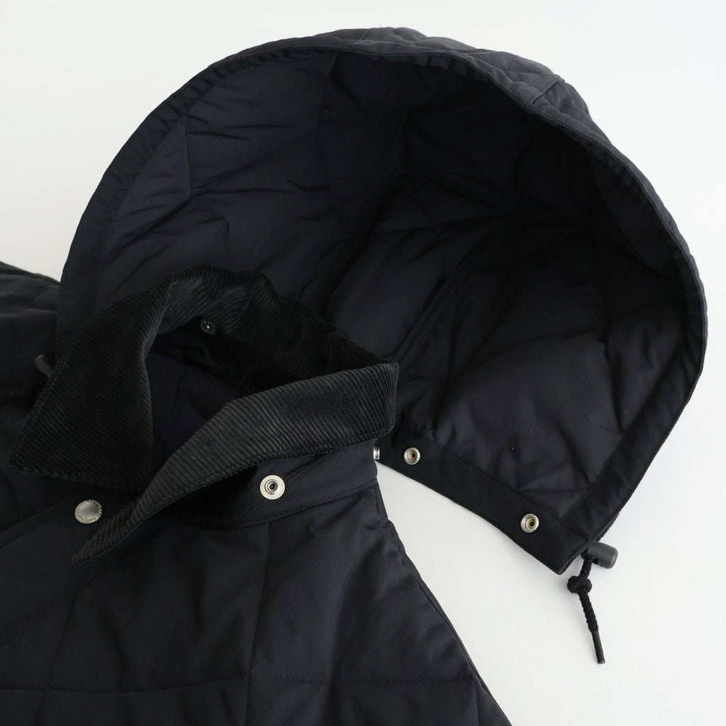 ナイロンタッサーキルトコート #BLACK [HP-J026-051]