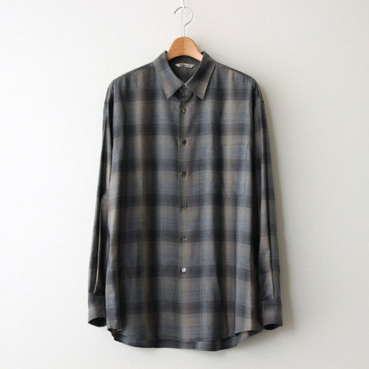 SUPER LIGHT WOOL CHECK SHIRT #CHARCOAL GRAY CHECK [A24AS01LC]