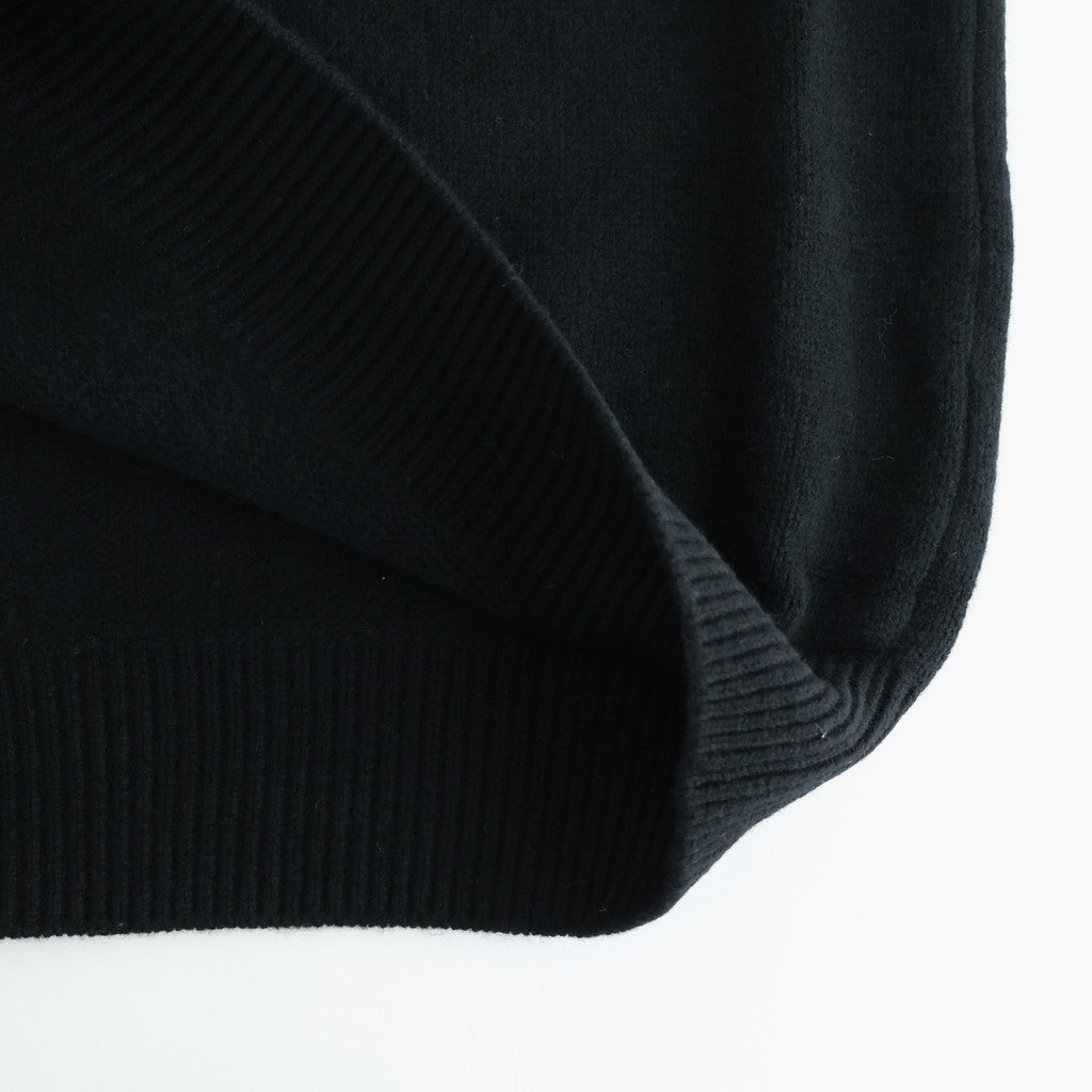 EXTRA FINE WOOL WARM KNIT CREW NECK LS #BLACK [ST.1289]