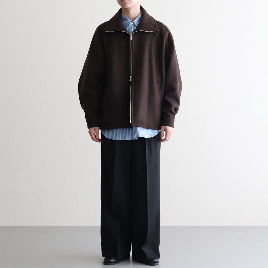 Melton Stand Collar Zip Blouson #BROWN [YK25FW01034B] – ciacura