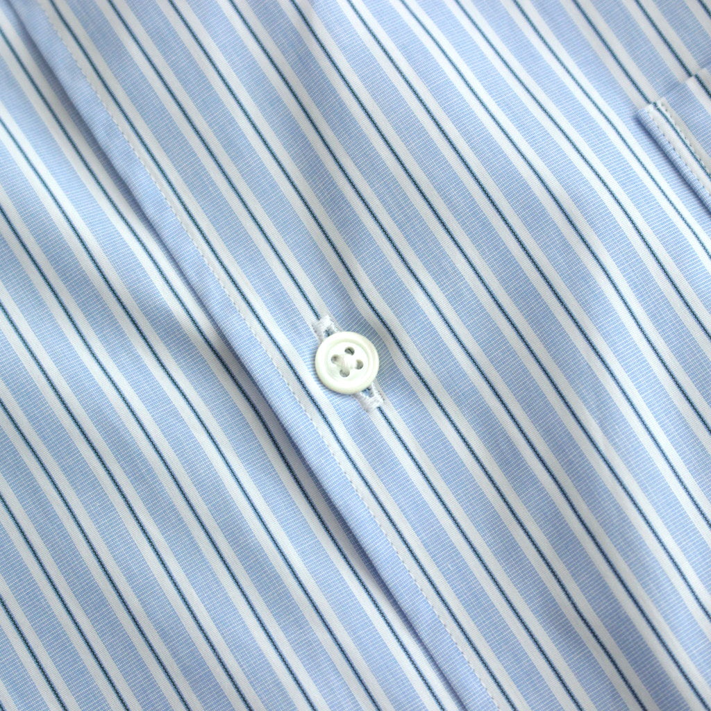 SIDOGRAS S/S Oversized Regular Collar Shirt #SAX STRIPE [GM252-50012]