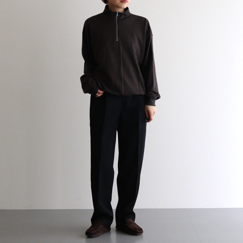SUPER HIGH GAUGE SWEAT HALF ZIP P/O #DARK BROWN [A24AP03CU]