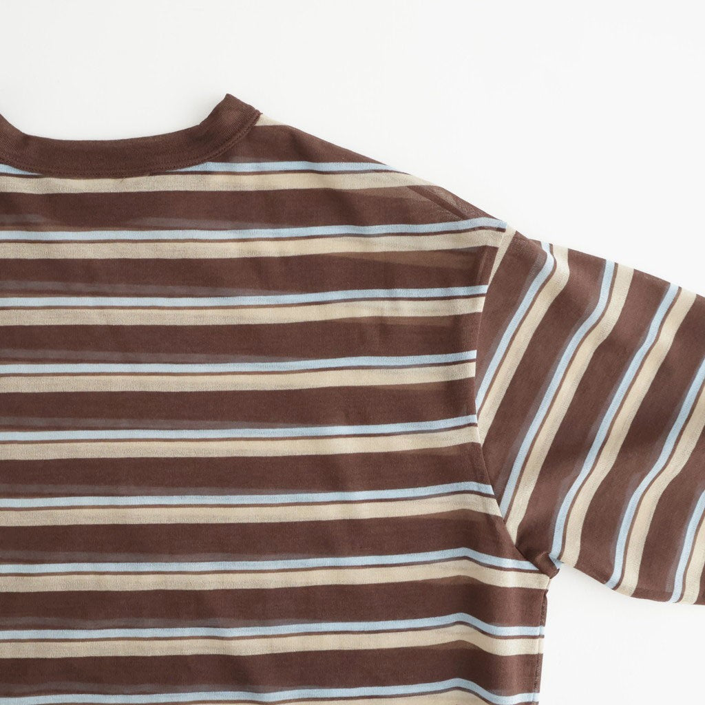 Sheer Border T-shirt #BRN [12610629]