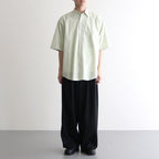 WASHED FINX TWILL BIG HALF SLEEVED SHIRT #LIGHT GREEN [A25SS03TN]