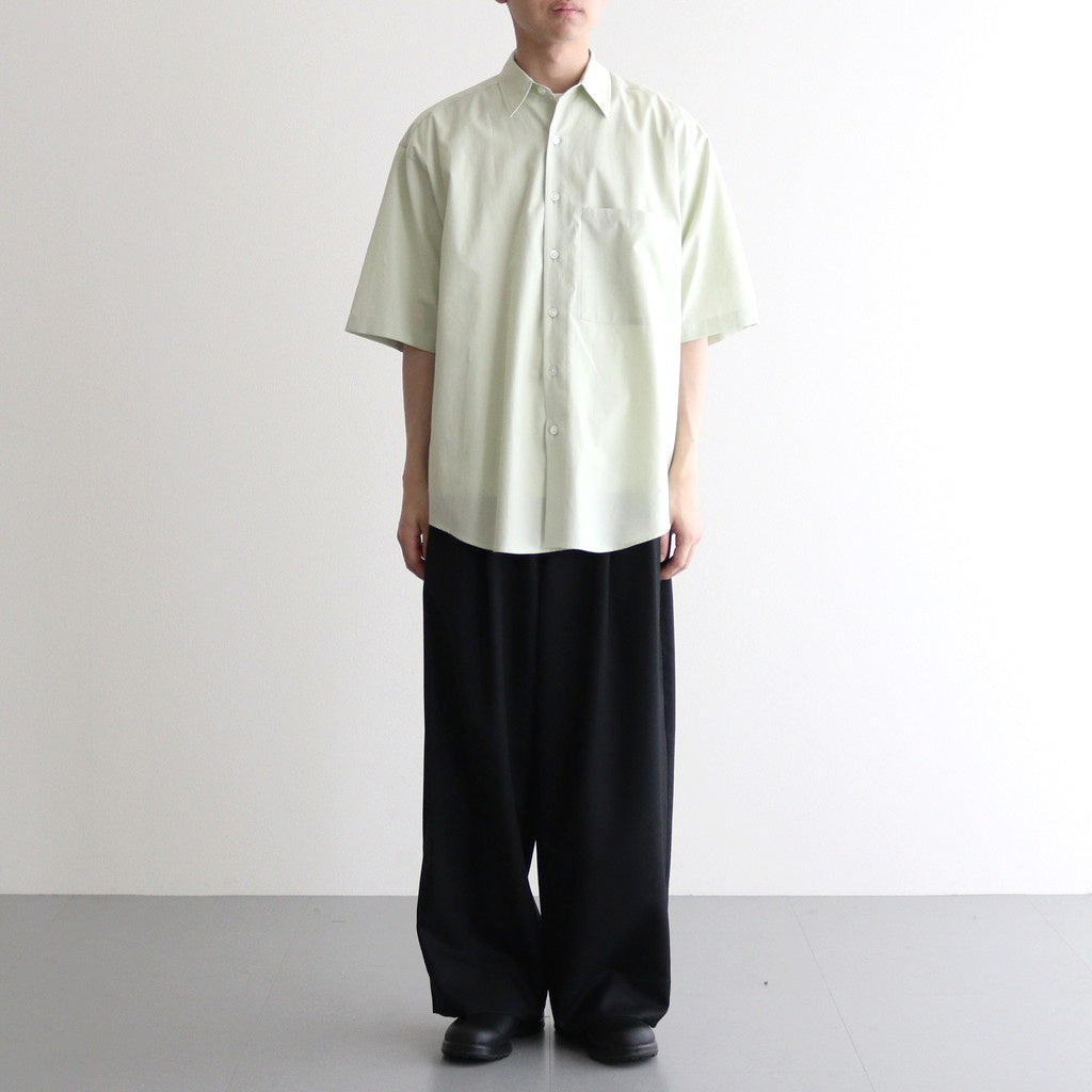 WASHED FINX TWILL BIG HALF SLEEVED SHIRT #LIGHT GREEN [A25SS03TN]