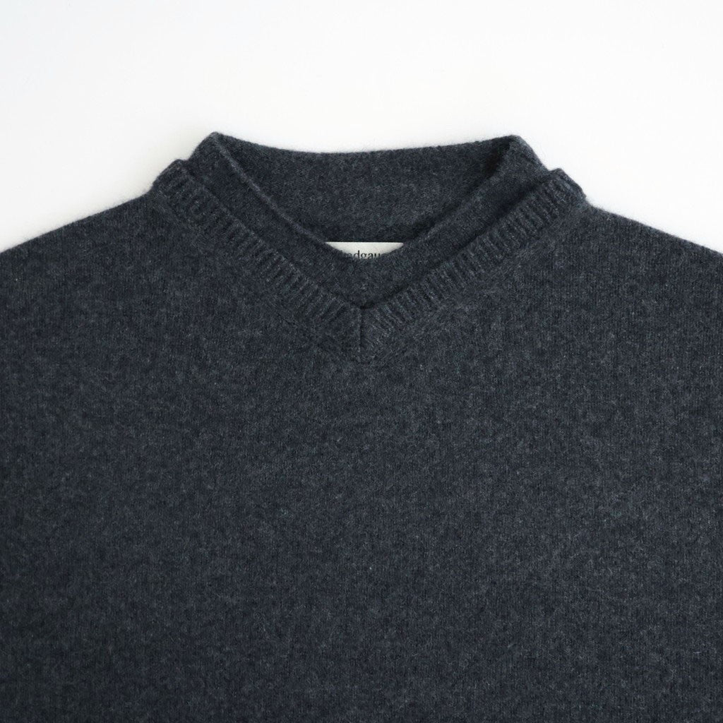 COMFORT TOUCH DOUBLE COLLAR PULLOVER #CHARCOAL GRAY [N0055]