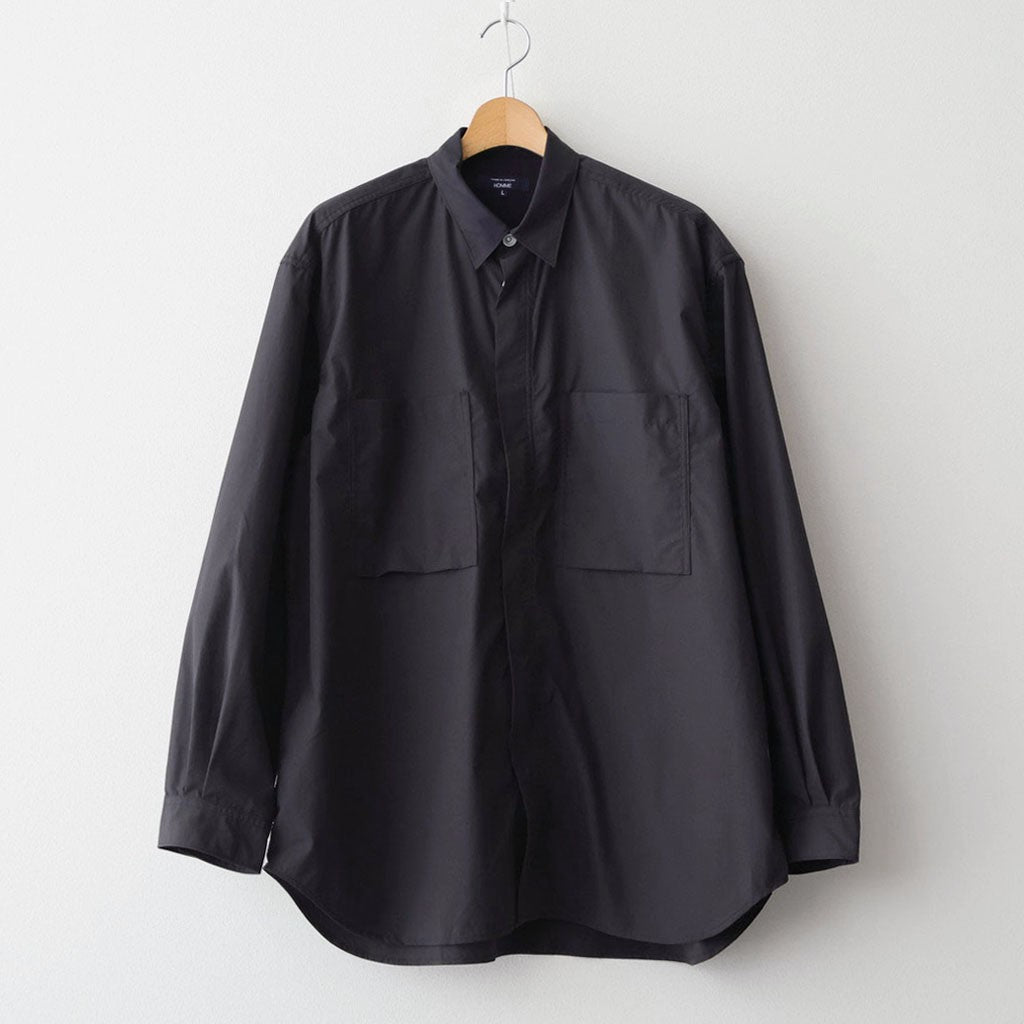 綿タイプライター L/S シャツ #BLACK [HQ-B002-051]