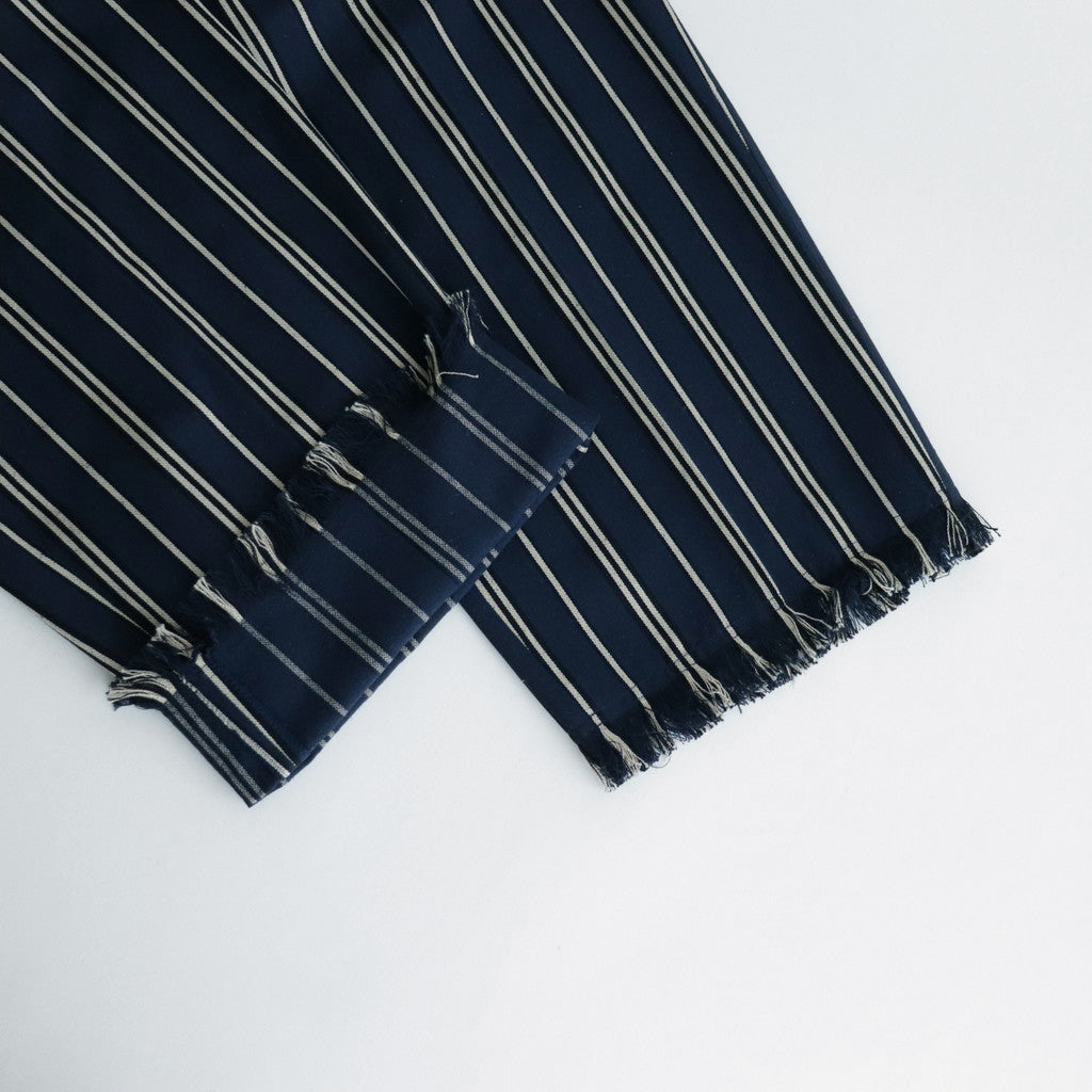 STRIPE BELTED WIDE LEG TROUSERS #NAVY [YK24SS0641P]