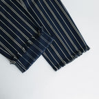 STRIPE BELTED WIDE LEG TROUSERS #NAVY [YK24SS0641P]