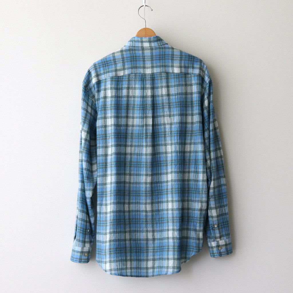 AIRY WOOL CHECK SHIRT #BLUE CHECK [A24AS01WN]