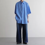 Broad S/S Oversized Regular Collar Shirt #BLUE [GM261-50003B]