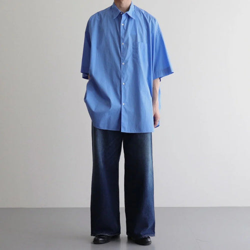 Broad S/S Oversized Regular Collar Shirt #BLUE [GM261-50003B]