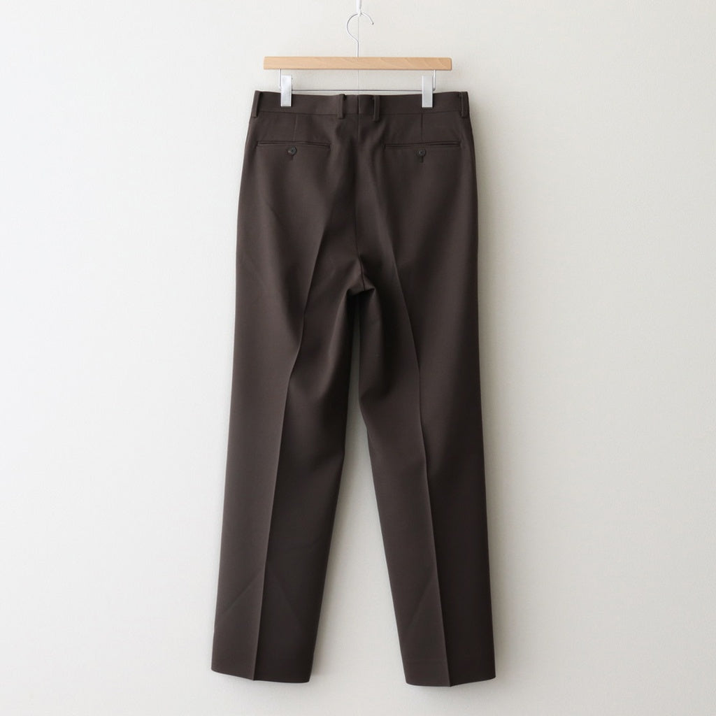 LIGHT WOOL MAX GABARDINE TWO-TUCK SLACKS #DARK BROWN [A25SP03MG]