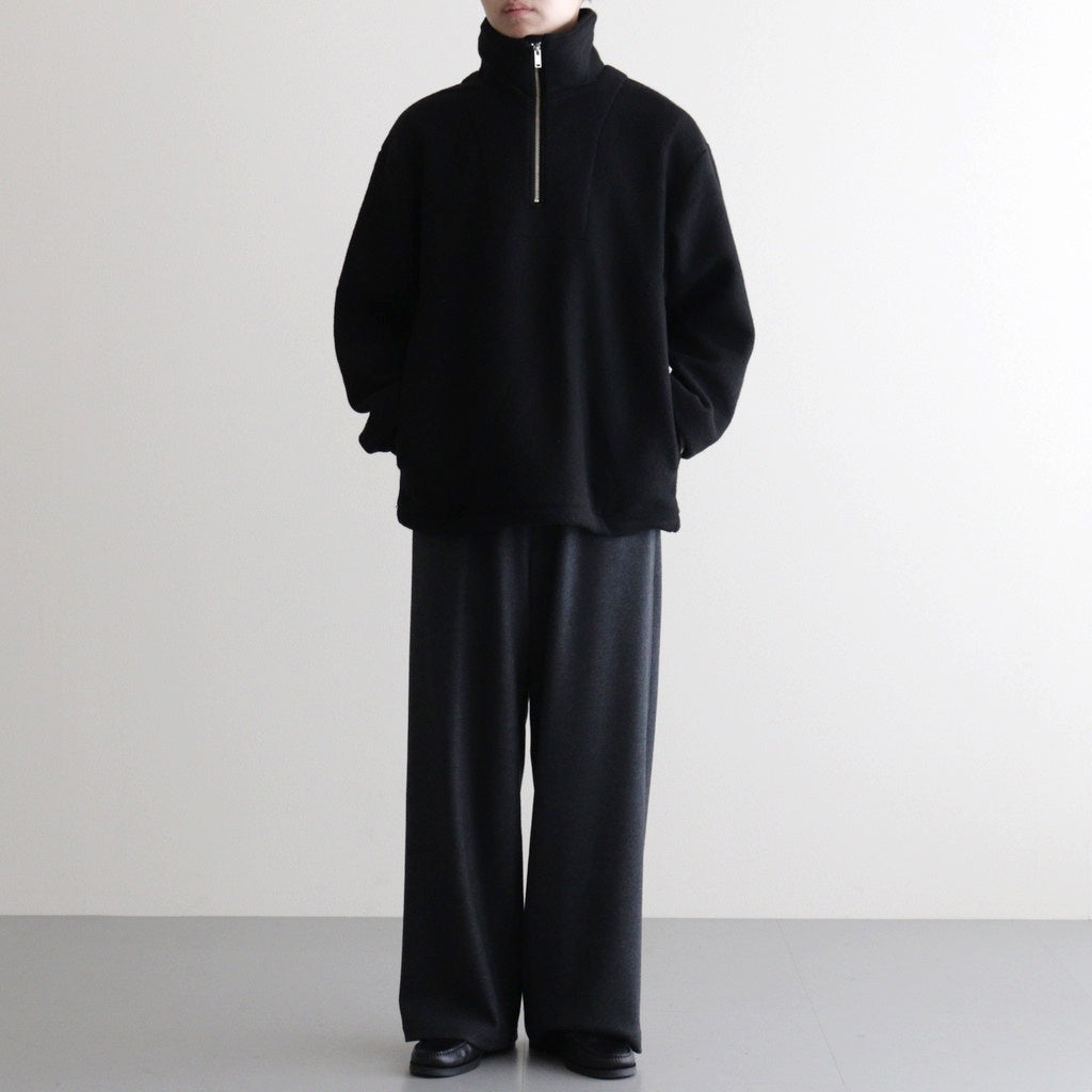Wool Fleece Half Zip Pullover #BLACK [YK25FW01090B] – ciacura