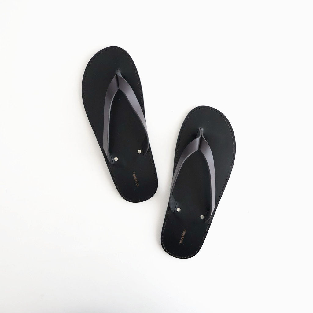 Leather Thong Sandals #D/BRN [12611018]