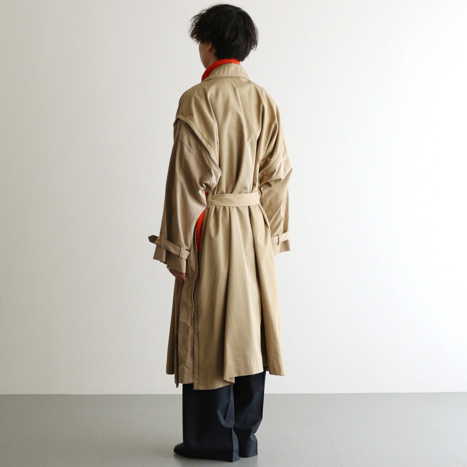 DETACHABLE WIDE TRENCH COAT #KHAKI [YK24FW0736C]