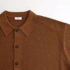 Stripe Mesh Knit Shirt #Brown [2501-008]