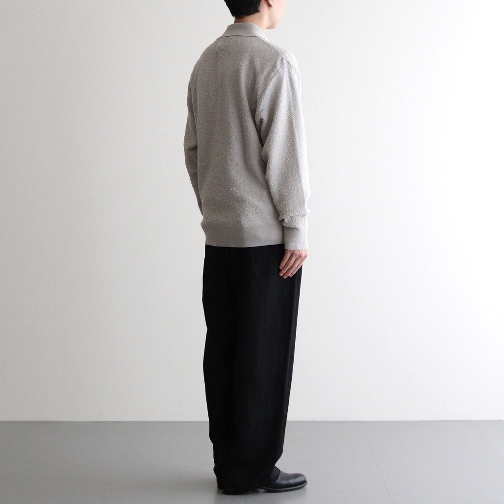 VIS/LI TWILL WIDE EASY TROUSERS #BLACK [ST.1156]