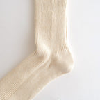WASHI/RECYCLED COTTON RIB CREW SOCKS #RAW [R1535-AW25]