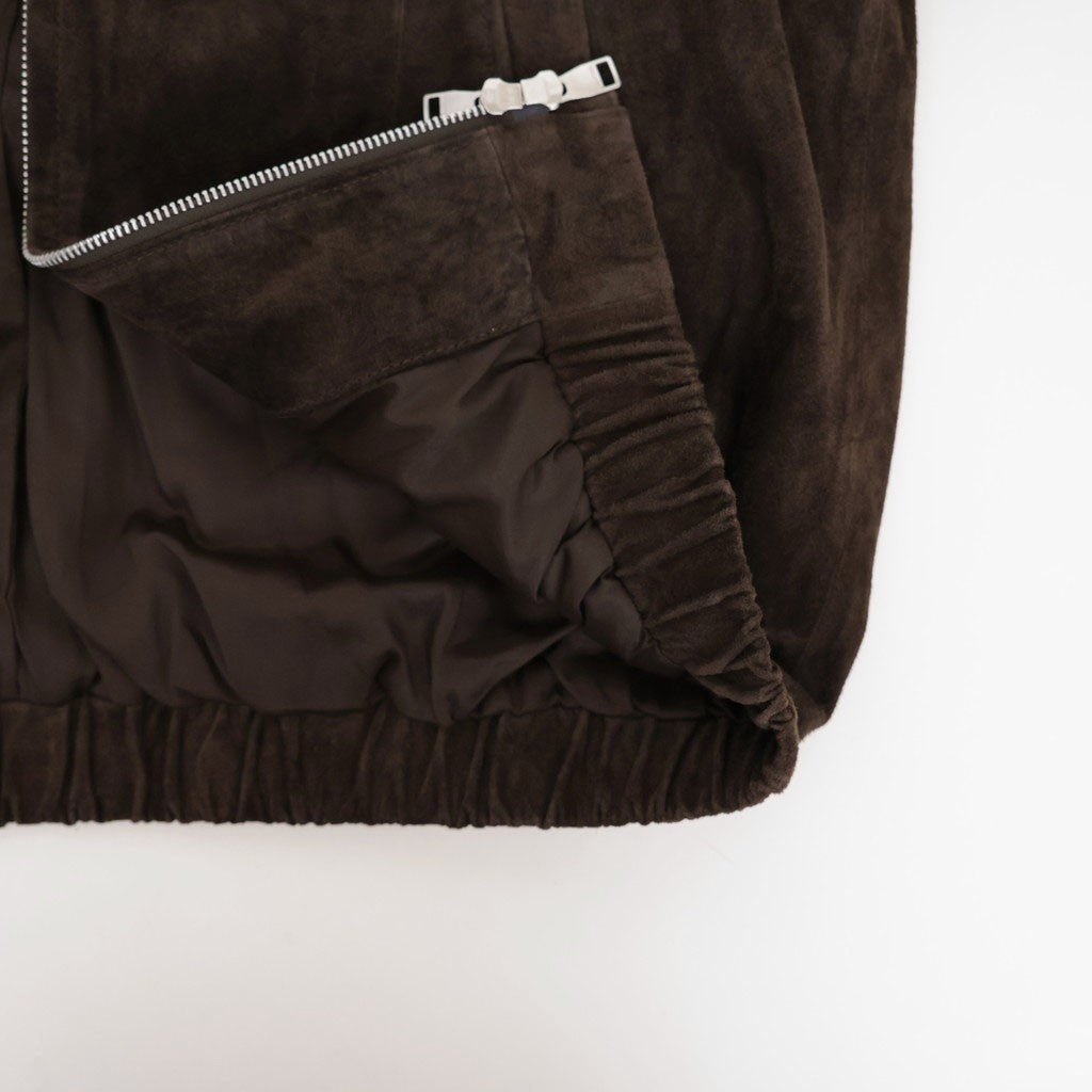 Suede Zip Blouson #D/BRN [12620204]