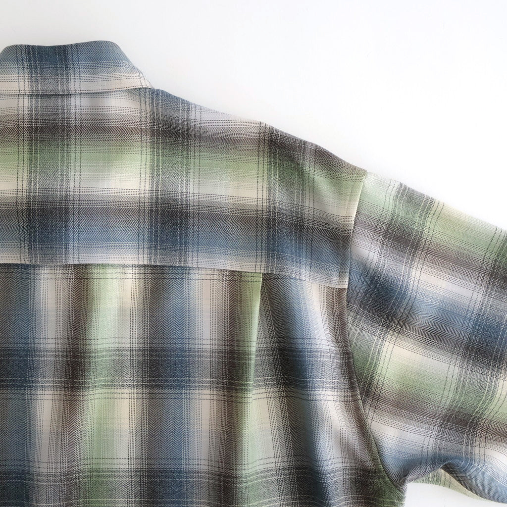 SUPER LIGHT WOOL CHECK SHIRT #BLUE GREEN CHECK [A25AS01LC]