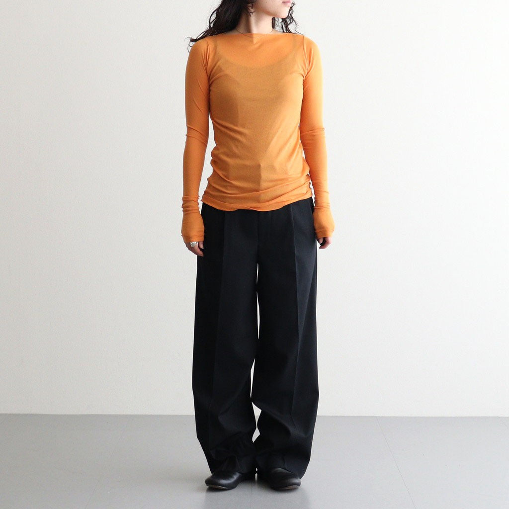 SUPER HIGH GAUGE SHEER RIB L/S TEE #ORANGE [A00T01HF] - ciacura