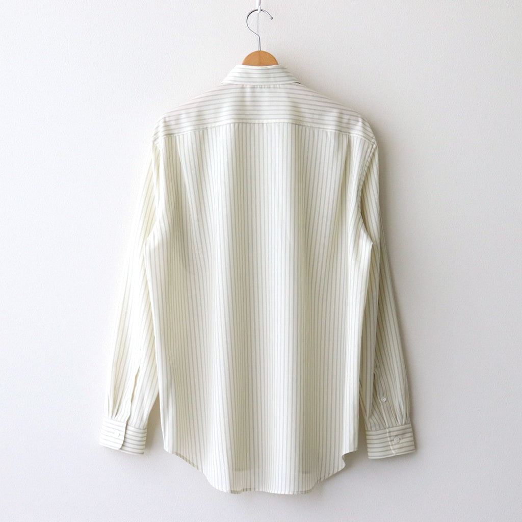 SUPER FINE WOOL STRIPE SHIRT #IVORY STRIPE [A25SS01WW]