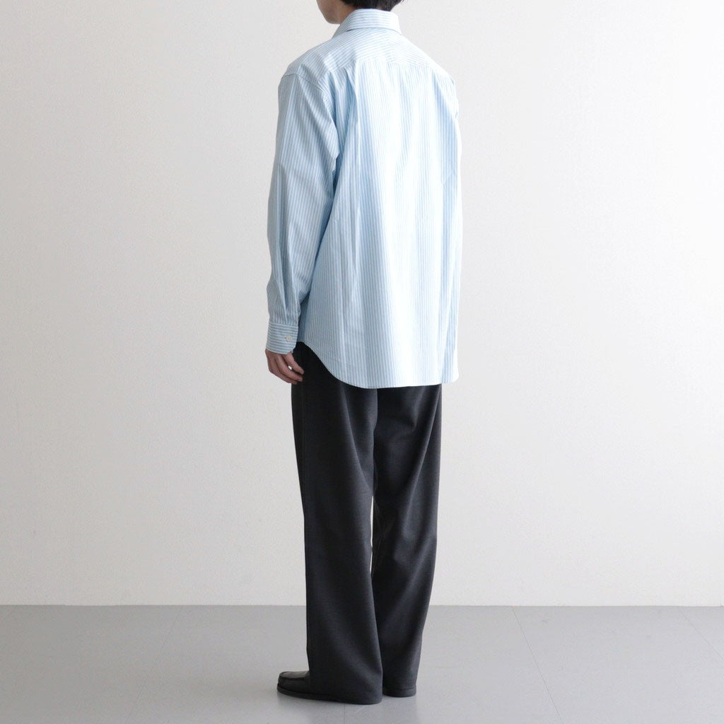 Cotton Poplin Striped Classic Shirt #Blue [OFH010SH12]
