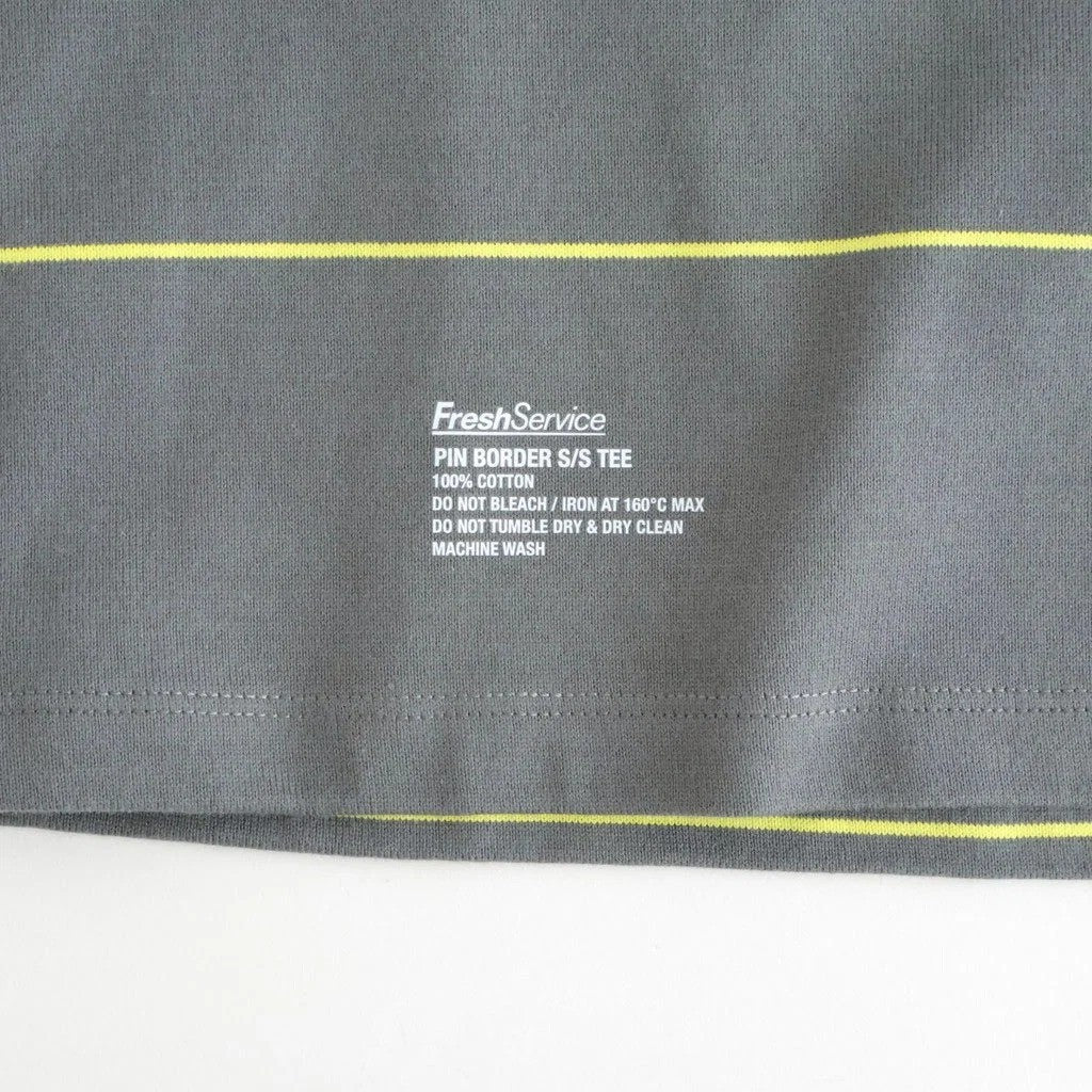 PIN BORDER S/S TEE #GRAY×YELLOW [FSC263-70090]