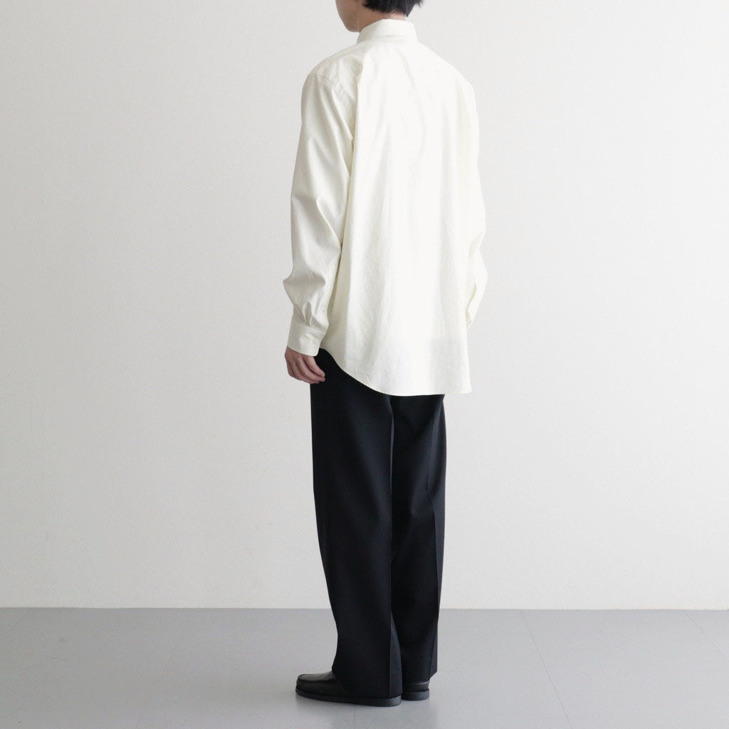 LIGHT WOOL MAX GABARDINE TWO-TUCK SLACKS #TOP BLACK [A26SP04MG]