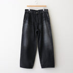 Selvage Denim Two Tuck Pants #BLACK_DARK FADE [GU253-40061DB]