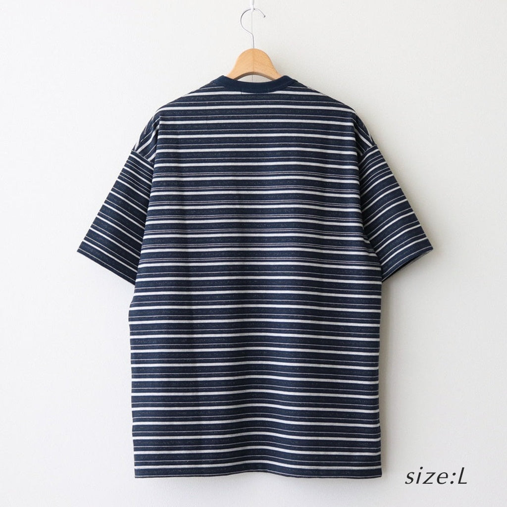 綿天竺ランダムボーダー S/S Tシャツ #NAVY [HO-T014-051] – ciacura