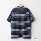 綿天竺ランダムボーダー S/S Tシャツ #NAVY [HO-T014-051]