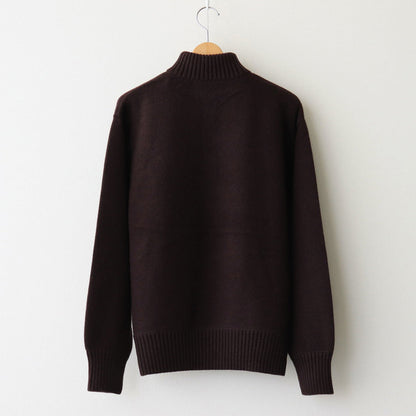 HALF ZIP PULLOVER SWEATER #BROWN [YK24FW0833S]