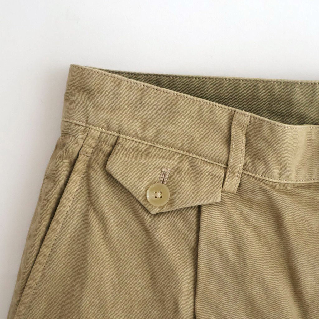 GARMENT-DYED FINX LIGHT CHINO ONE-TUCK WIDE PANTS #BEIGE [A26SP05LF]