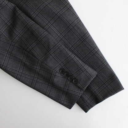 BLUEFACED WOOL CHECK DOUBLE-BREASTED JACKET #CHARCOAL CHECK [A24AJ03CB]