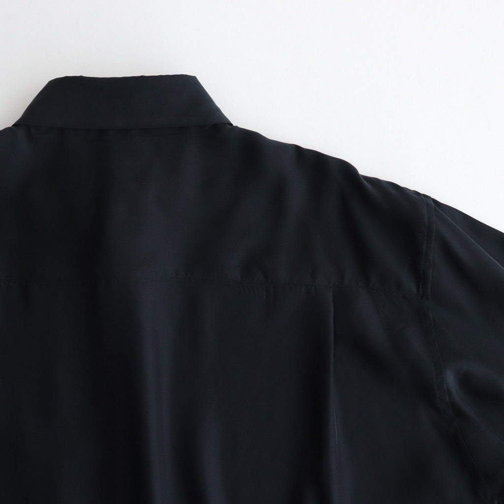 CUPRO TWILL OVERSIZED LS SHIRT #BLACK [ST.1151]