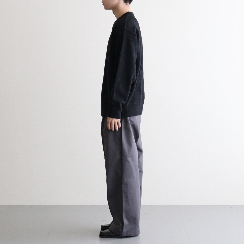 WOOL/ALPACA KNIT CREW NECK LS #BLACK [ST.1294]