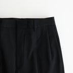 LIGHT WOOL MAX GABARDINE TWO-TUCK SLACKS #TOP BLACK [A25AP06MG]