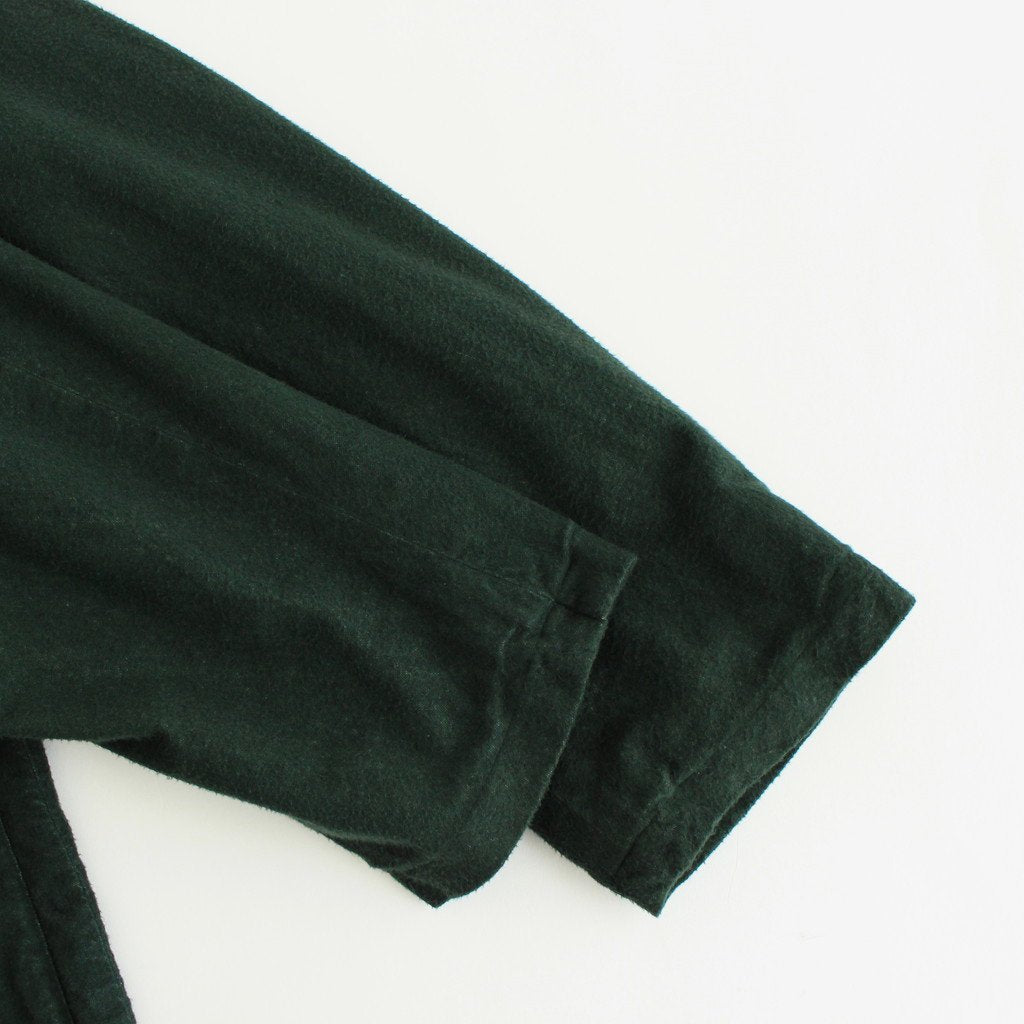 FBBBL | フランネル レーヨン・ガーメントダイ ロングブルゾン #DEEP GREEN [CW_FR026JK]