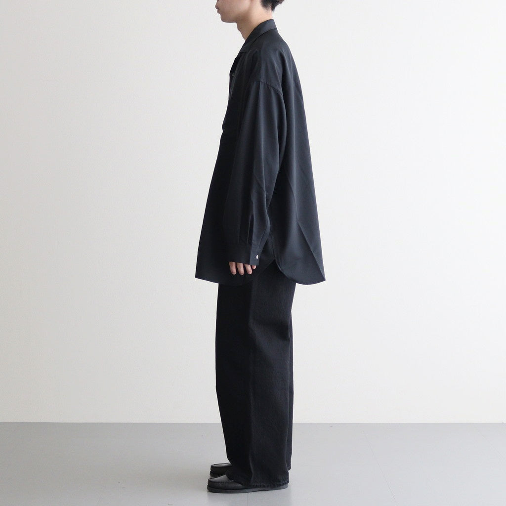 COOLFIBER OPEN COLLAR L/S SHIRT #BLACK [FSC241-50133]