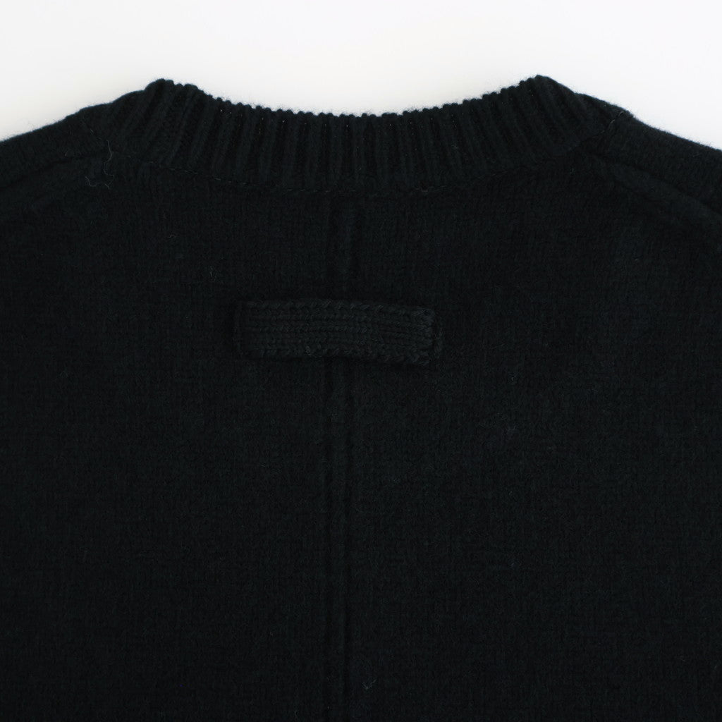 EXTRA FINE WOOL WARM KNIT CREW NECK LS #BLACK [ST.1289]