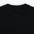 EXTRA FINE WOOL WARM KNIT CREW NECK LS #BLACK [ST.1289]
