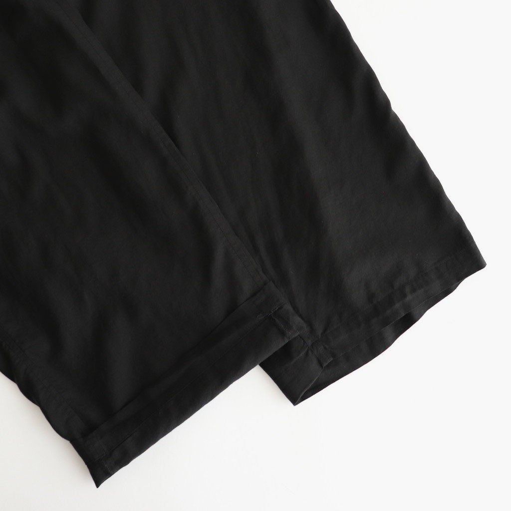 GARMENTDYED COTTON SILK TWILL EASY PANTS #BLACK [YK25SS001007P]