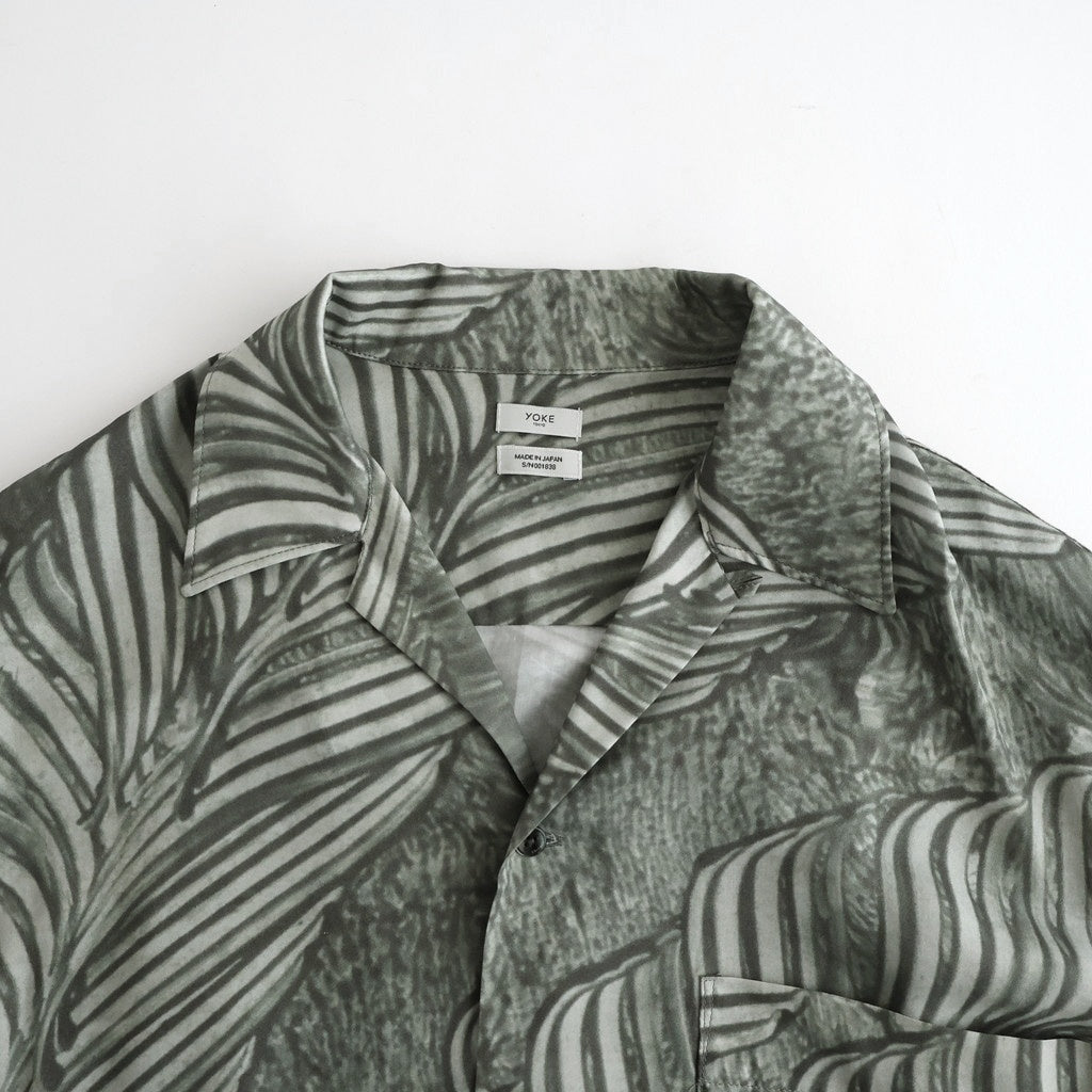 Leaf Pattern Printed Open Collar Shirt #IVORY [YK26SS01202SH